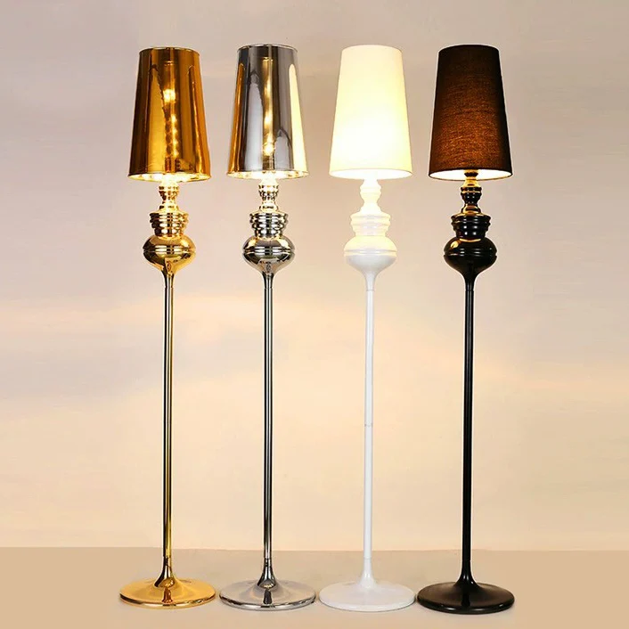 Contemporary Scandinavian Round Gourd Fabric PVC Iron 1-Light Standing Floor Lamp For Bedroom