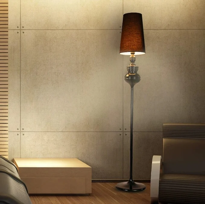 Contemporary Scandinavian Round Gourd Fabric PVC Iron 1-Light Standing Floor Lamp For Bedroom