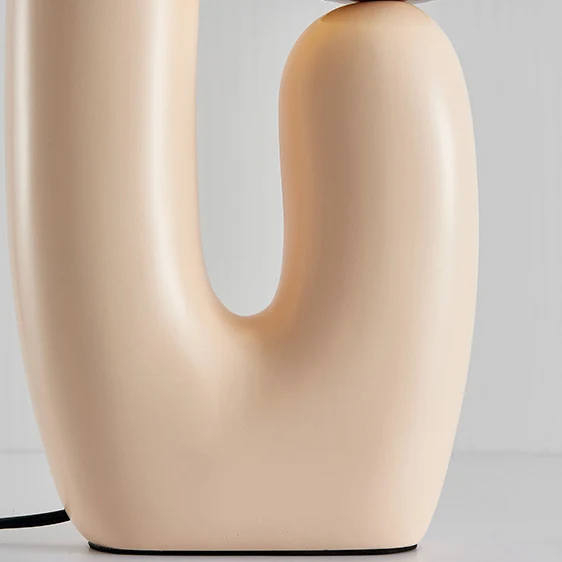 Contemporary Nordic Glass Ball Shade Resin U-Shaped Base 2-Light Table Lamp For Bedroom