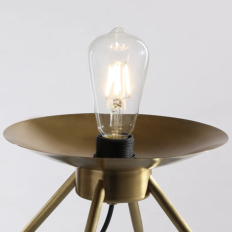 Modern Minimalist Bucket Round Glass Copper 1-Light Table Lamp For Living Room