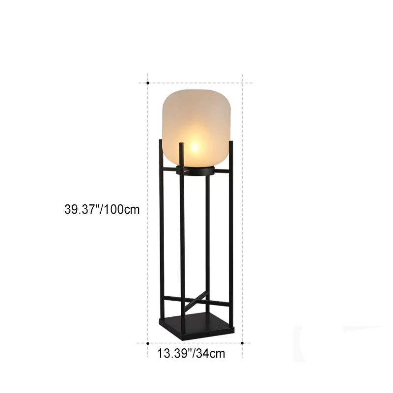 Modern Simplicity Solar Waterproof Cylinder Stainless Steel Acrylic LED Standing Floor Lamp For Outdoor Patio