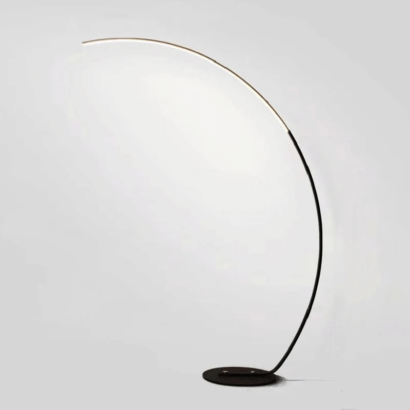 Modern Minimalist Curved Line Aluminum LED Standing Floor Lamp For Living Room
