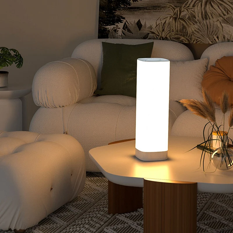 Modern Minimalist ABS Column Shade USB Rechargeable LED Table Lamp For Bedroom