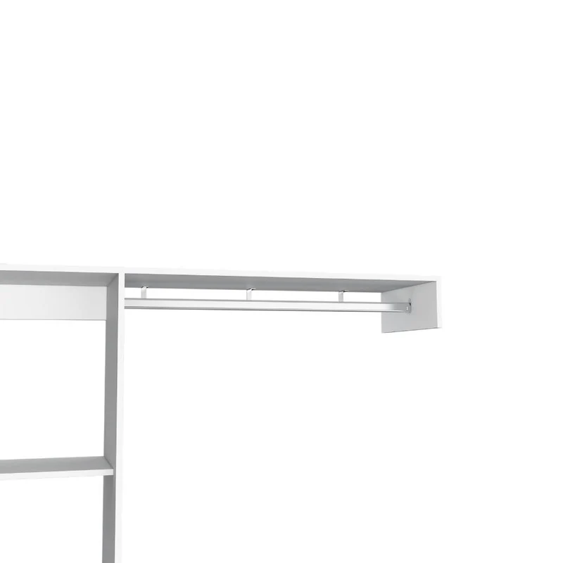 Clóset Delhi 150, Blanco Duqueza, con Tres Entrepaños y un Tubo para Colgar Ropa ZF
