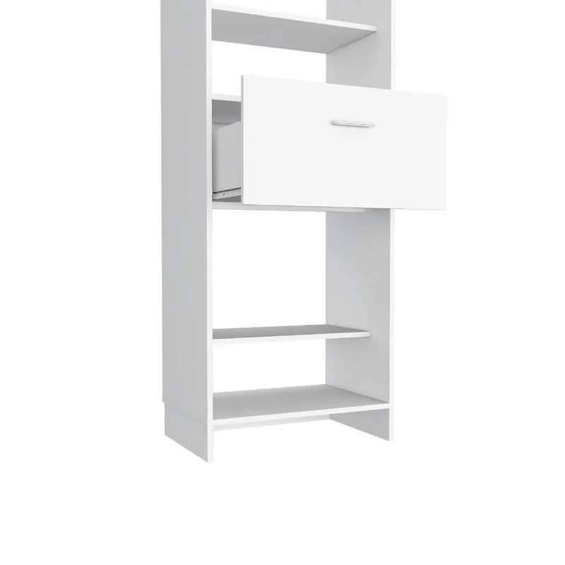 Clóset Delhi 150, Blanco Duqueza, con Tres Entrepaños y un Tubo para Colgar Ropa ZF
