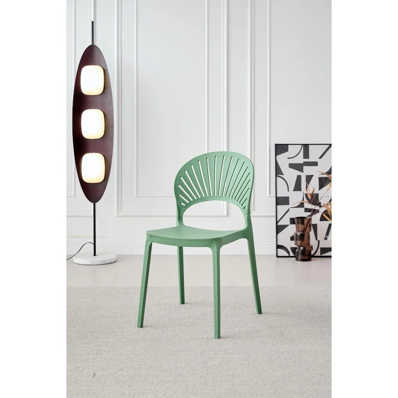 Silla Paraíso, Color Verde Oliva, con Espaldar y Diseño Moderno
