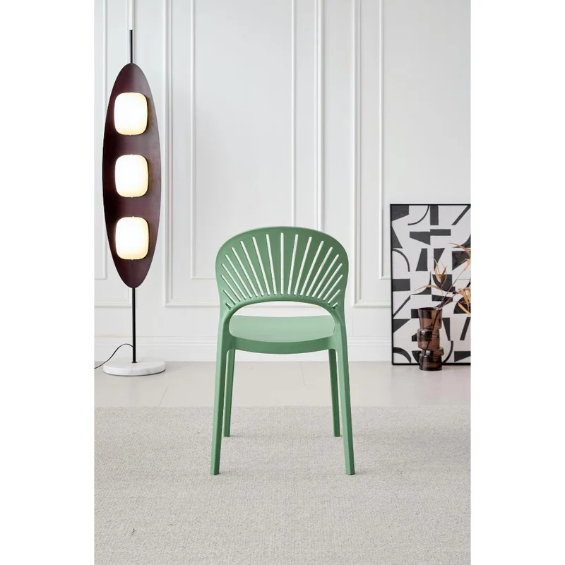 Silla Paraíso, Color Verde Oliva, con Espaldar y Diseño Moderno