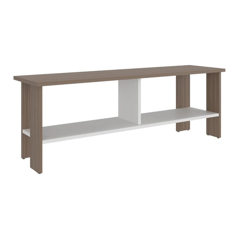 Mesa para TV Navi, Avellana y Blanco Duqueza, para Televisor hasta 55 Pulgadas