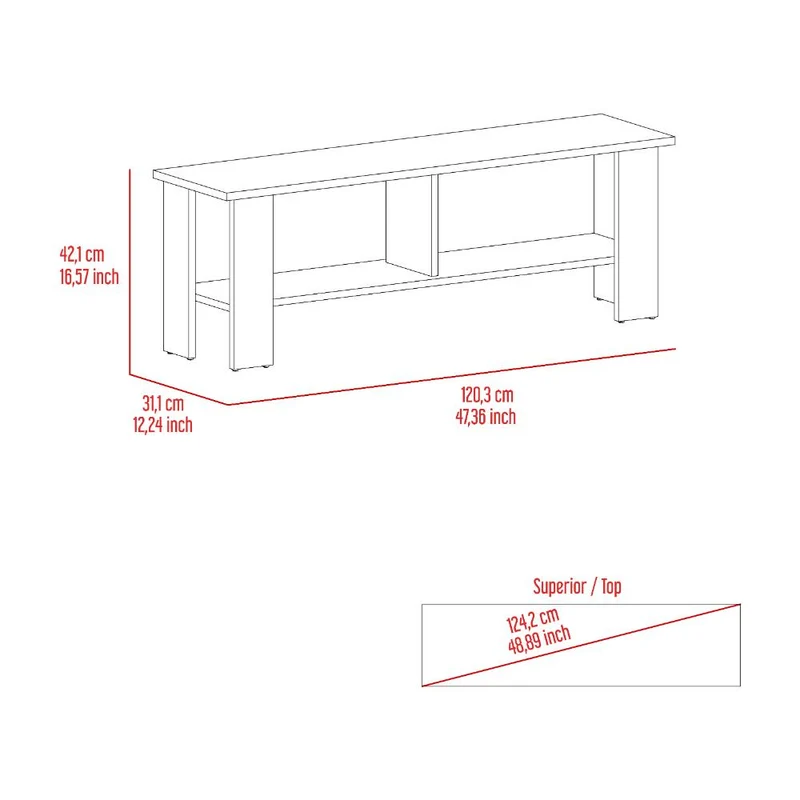 Mesa para TV Navi, Avellana y Blanco Duqueza, para Televisor hasta 55 Pulgadas