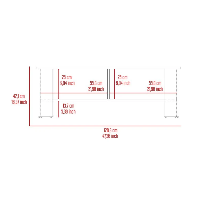 Mesa para TV Navi, Avellana y Blanco Duqueza, para Televisor hasta 55 Pulgadas