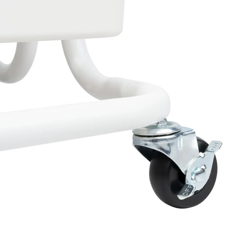 Mueble Auxiliar Multiusos Rolling, Blanco, con Tres Niveles y Rodachines para su Fácil Desplazamiento