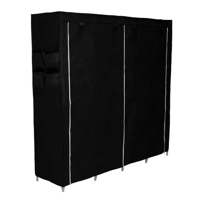 Clóset Portátil Garment, Negro, Variedad de Entrepaños en Tela