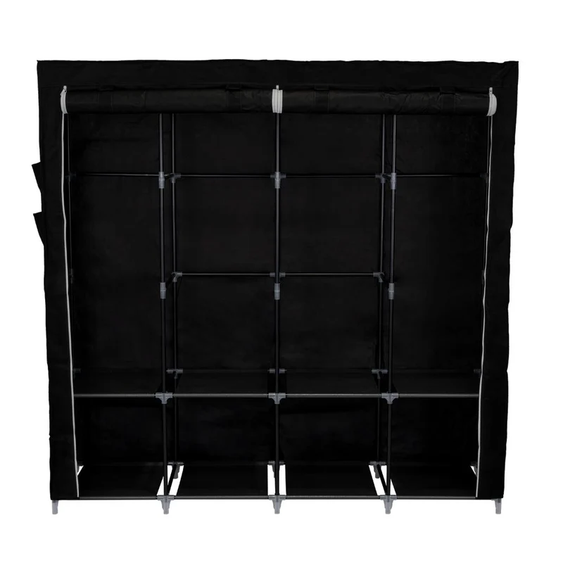 Clóset Portátil Garment, Negro, Variedad de Entrepaños en Tela