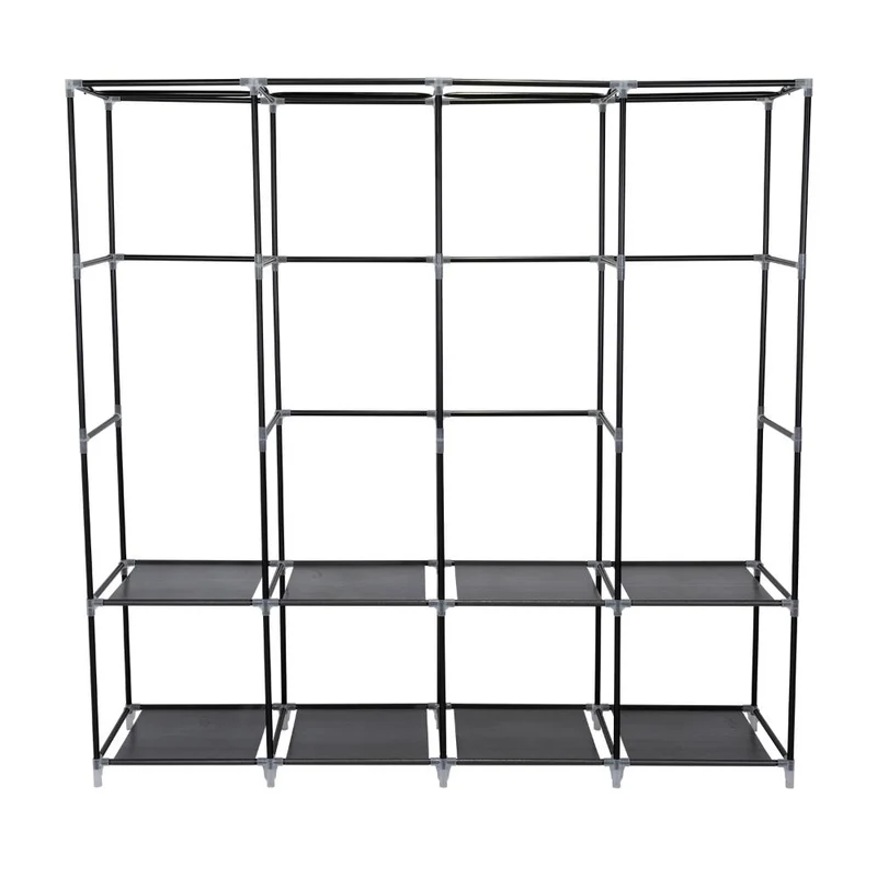 Clóset Portátil Garment, Negro, Variedad de Entrepaños en Tela
