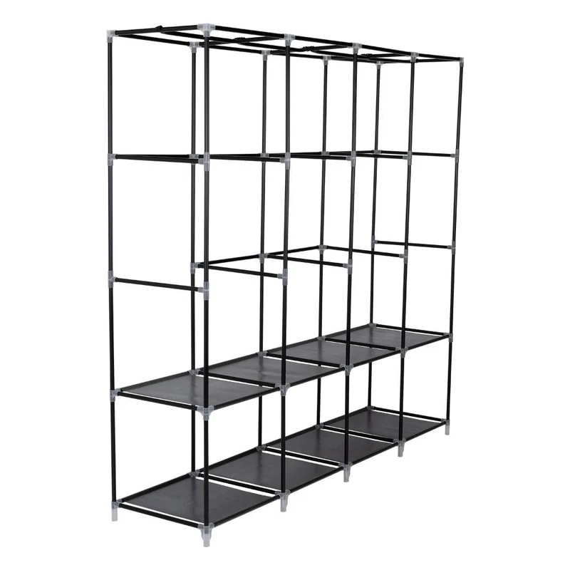 Clóset Portátil Garment, Negro, Variedad de Entrepaños en Tela