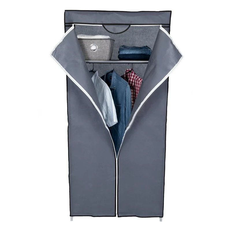Clóset Portátil Jeasken, Gris, Variedad de Entrepaños en Tela