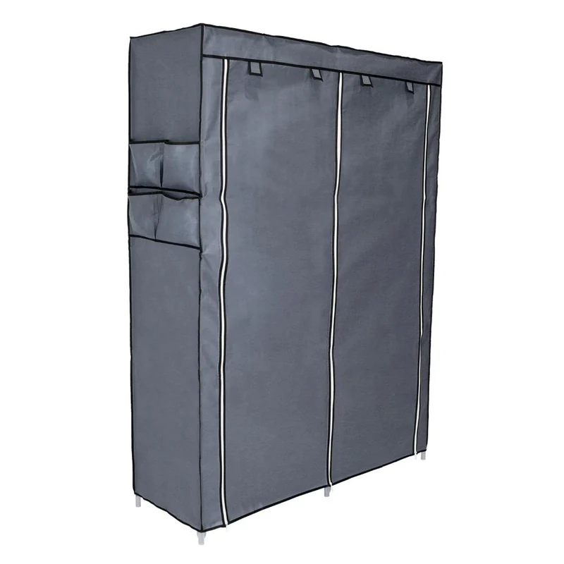 Clóset Portátil Jeanpool, Gris, Variedad de Entrepaños en Tela