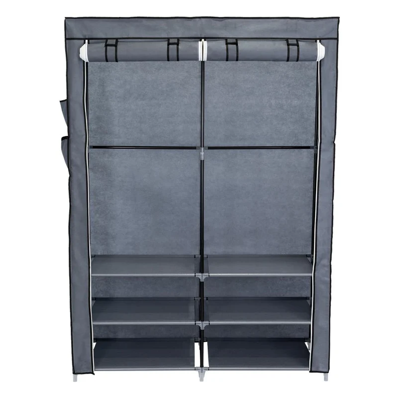 Clóset Portátil Jeanpool, Gris, Variedad de Entrepaños en Tela
