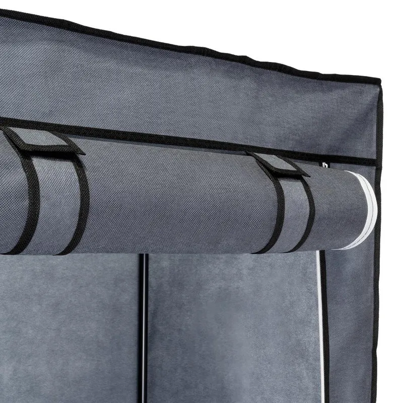 Clóset Portátil Jeanpool, Gris, Variedad de Entrepaños en Tela