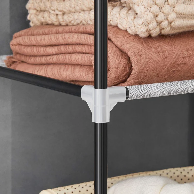 Clóset Portátil Jean, Gris, Variedad de Entrepaños en Tela