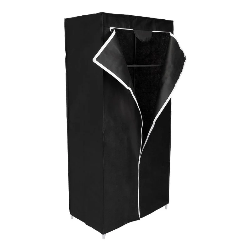 Clóset Portátil Jeasken, Negro, Variedad de Entrepaños en Tela