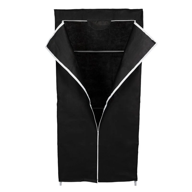 Clóset Portátil Jeasken, Negro, Variedad de Entrepaños en Tela