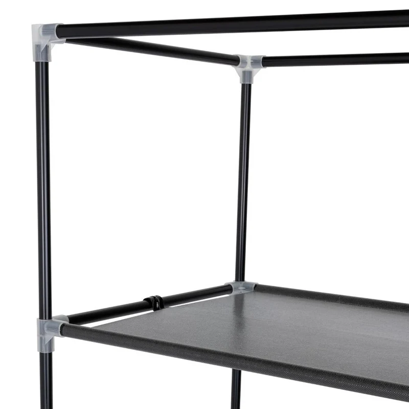 Clóset Portátil Jeasken, Negro, Variedad de Entrepaños en Tela