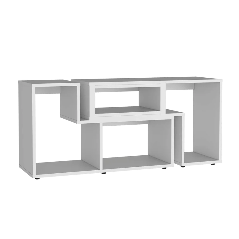 Mesa para TV Ascher, Blanco Duqueza, con Espacio para Televisor de hasta 50 Pulgadas