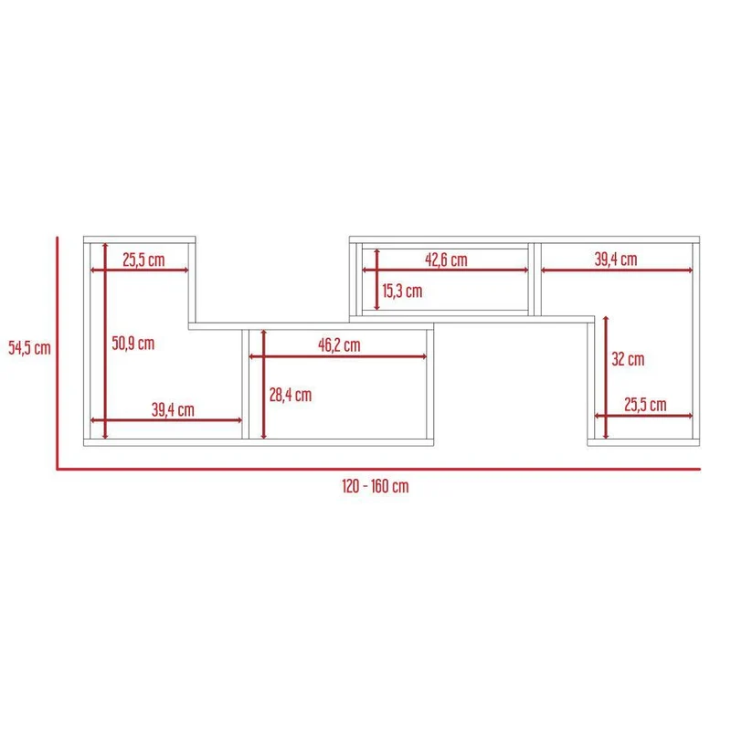 Mesa para TV Ascher, Blanco Duqueza, con Espacio para Televisor de hasta 50 Pulgadas