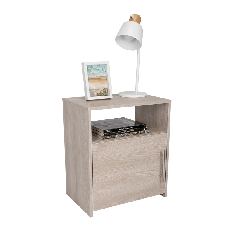 Mesa de Noche Brail, Humo, con Espacio para Colocar Objetos Decorativos ZF