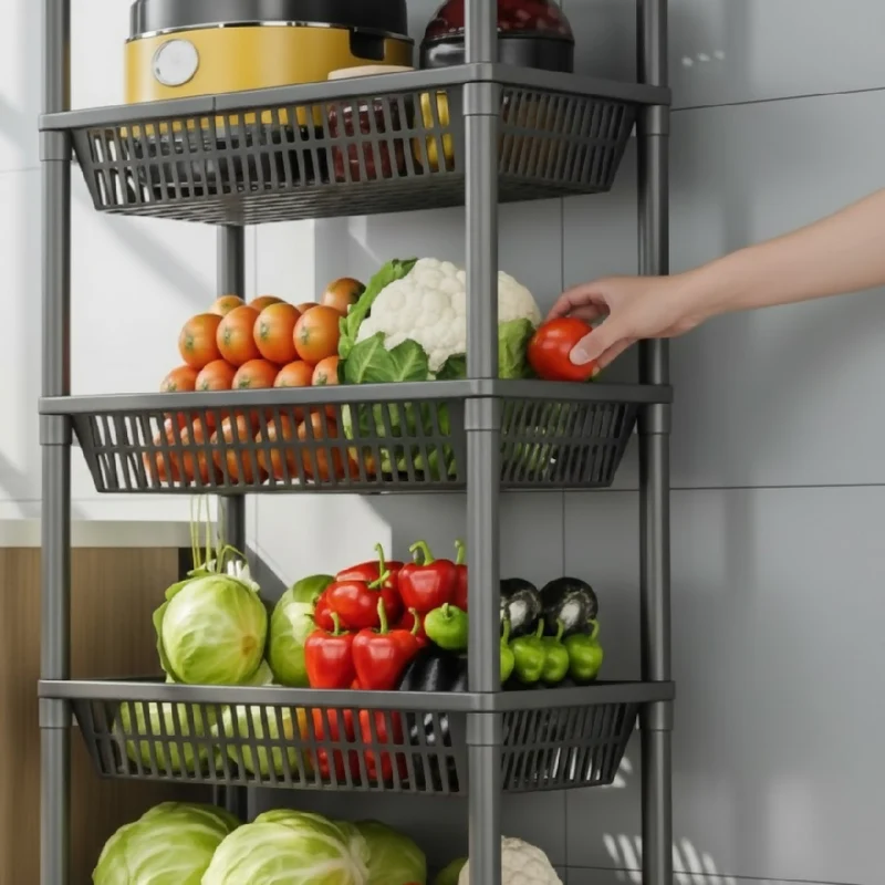 Estante Organizador 5 Niveles con Ruedas Multiusos YH6710-5A – Estantería Móvil para Cocina, Baño y Hogar
