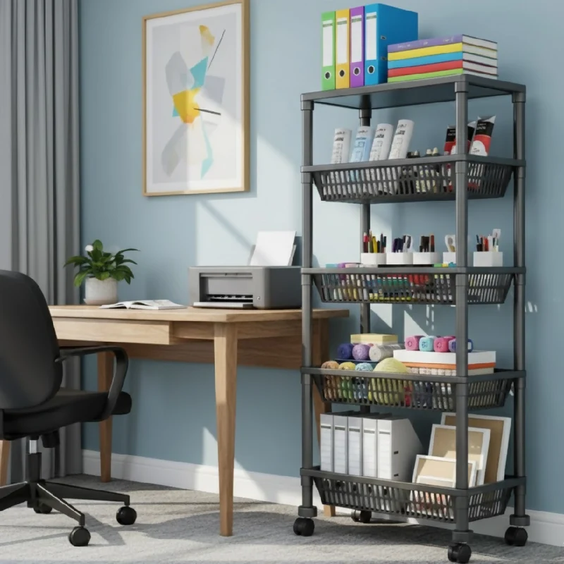 Estante Organizador 5 Niveles con Ruedas Multiusos YH6710-5A – Estantería Móvil para Cocina, Baño y Hogar
