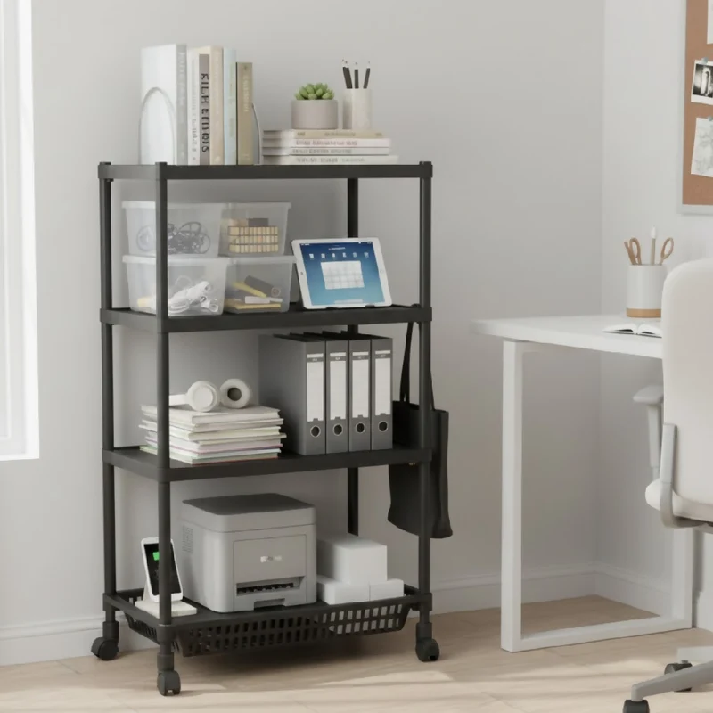 Estante Organizador 4 Niveles con Ruedas Multiusos YH6710-4C – Estantería Móvil para Cocina, Baño y Hogar