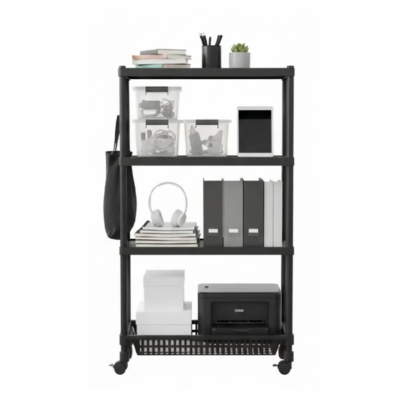 Estante Organizador 4 Niveles con Ruedas Multiusos YH6710-4C – Estantería Móvil para Cocina, Baño y Hogar