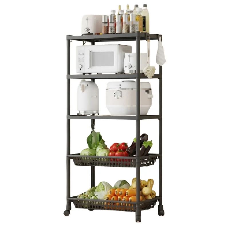 Estante Organizador 5 Niveles con Ruedas Multiusos YH6710-5C Organizador Práctico para Almacenamiento y Espacios Reducidos