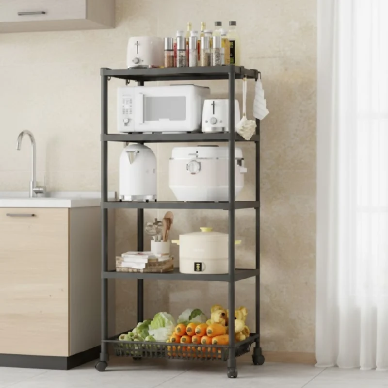Estante Organizador 5 Niveles con Ruedas Multiusos YH6710-5D Estantería Móvil para Cocina, Baño y Hogar
