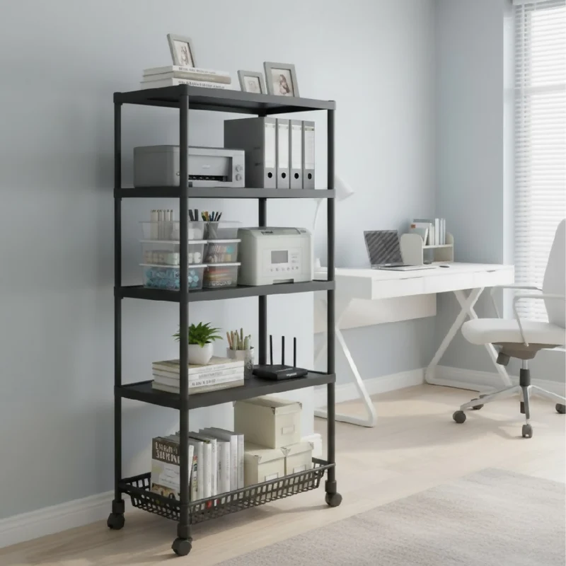 Estante Organizador 5 Niveles con Ruedas Multiusos YH6710-5D Estantería Móvil para Cocina, Baño y Hogar
