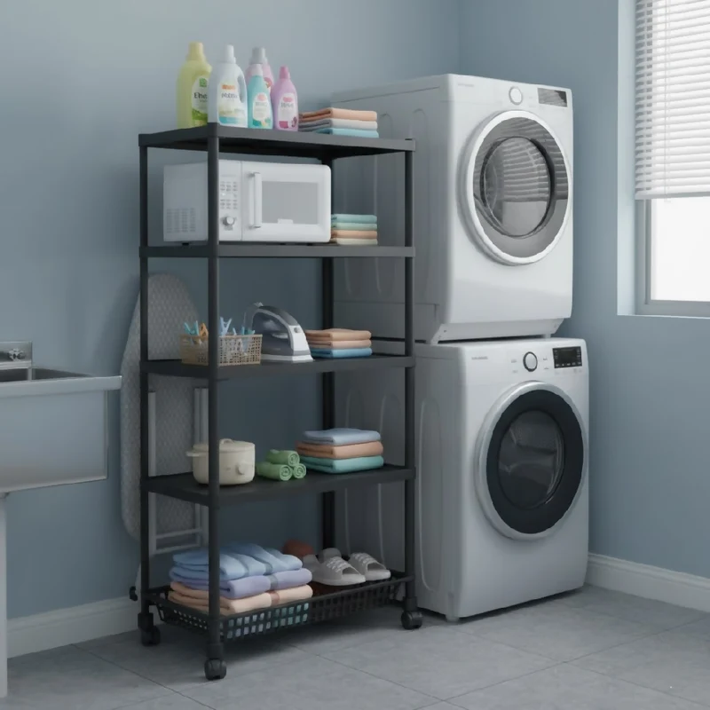 Estante Organizador 5 Niveles con Ruedas Multiusos YH6710-5D Estantería Móvil para Cocina, Baño y Hogar
