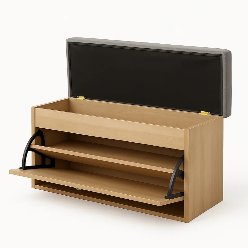 Organizador Zapatero Abatible - Baúl 47x80x25cm Gris Beige