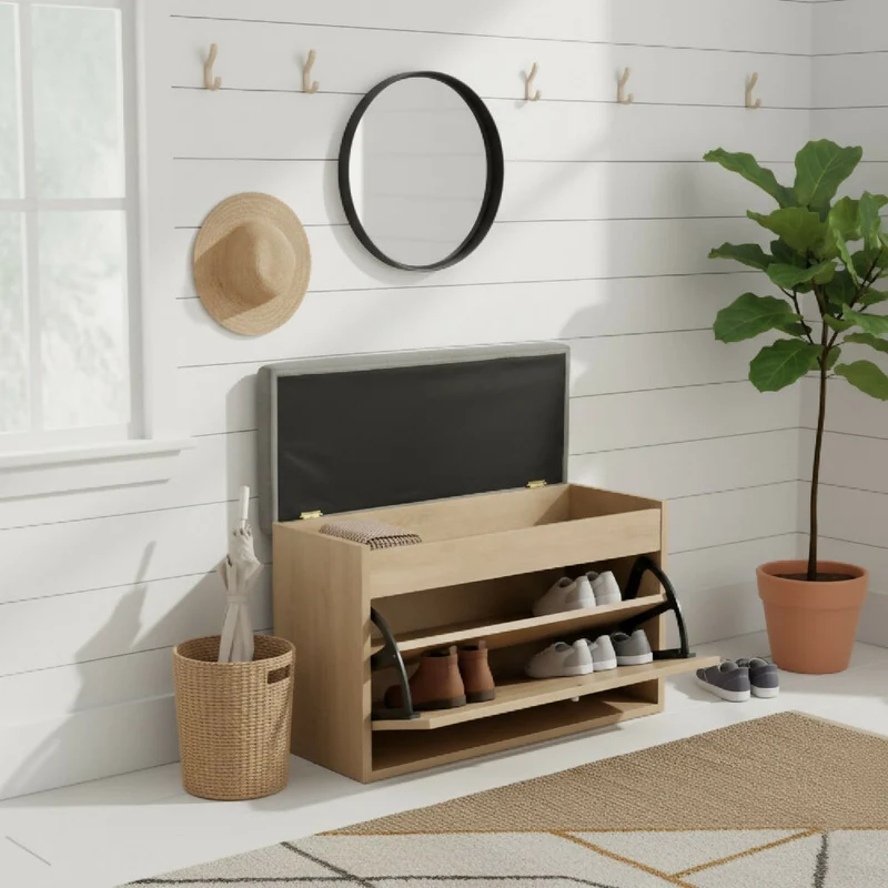 Organizador Zapatero Abatible - Baúl 47x80x25cm Gris Beige