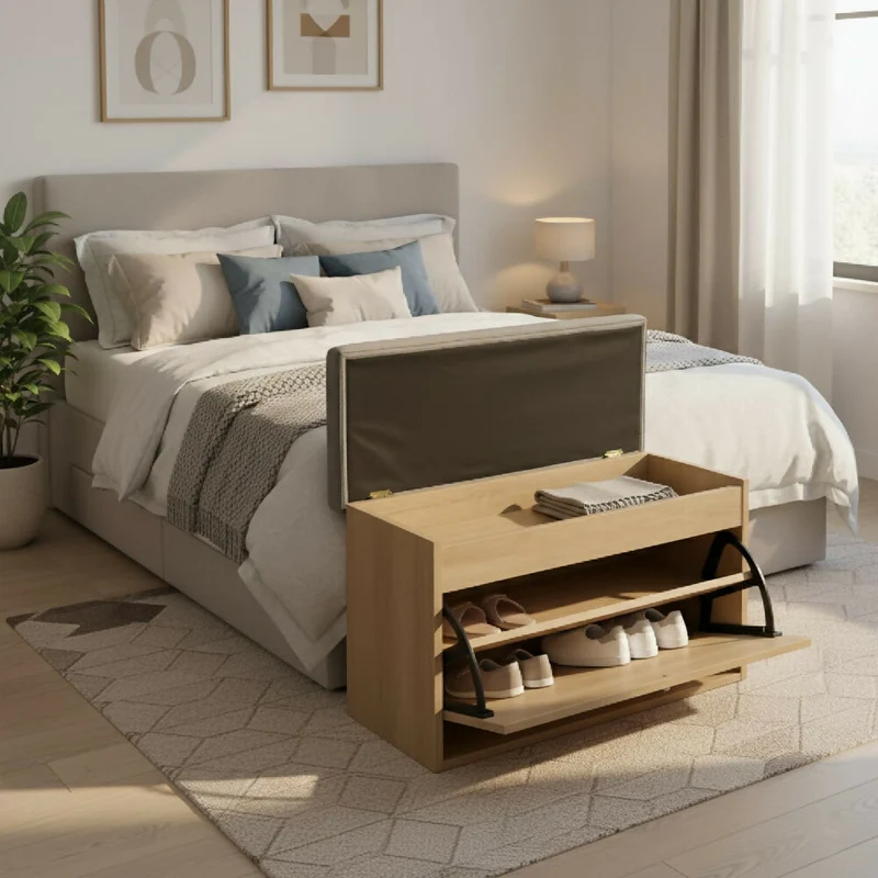 Organizador Zapatero Abatible - Baúl 47x80x25cm Gris Beige