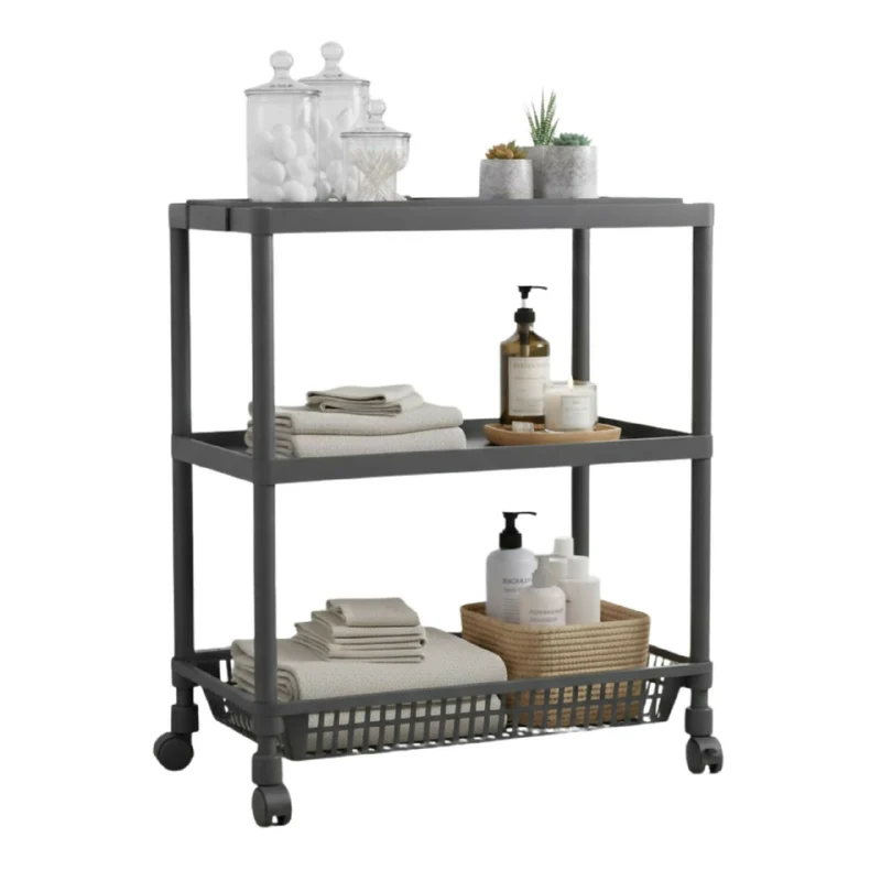 Carrito Organizador 3 Niveles con Ruedas Multiusos YH6710-3B