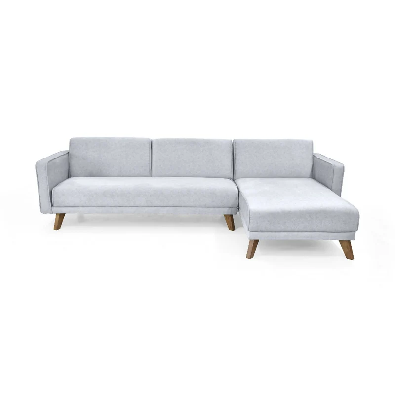Sofá Cama en L Chelsea Izquierdo 265x160x76 Tela Plata