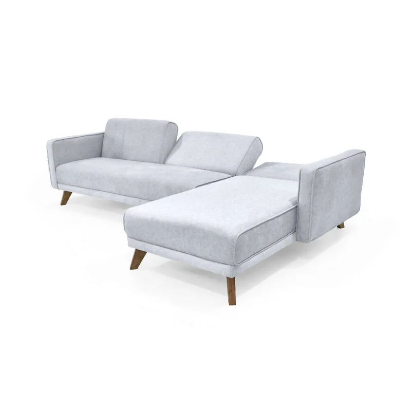Sofá Cama en L Chelsea Izquierdo 265x160x76 Tela Plata