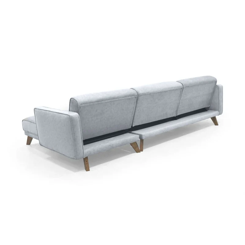 Sofá Cama en L Chelsea Izquierdo 265x160x76 Tela Plata