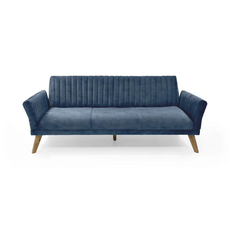 Sofá Cama Pensilvania 205x85x87 Reclinable Tela Azul