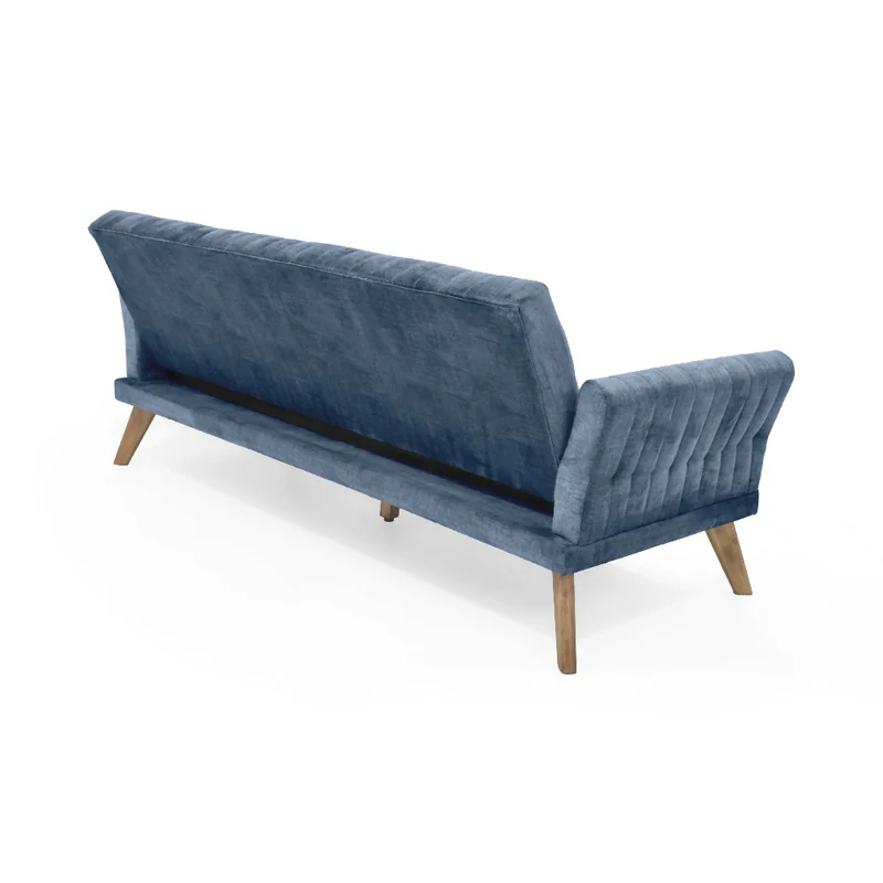 Sofá Cama Pensilvania 205x85x87 Reclinable Tela Azul