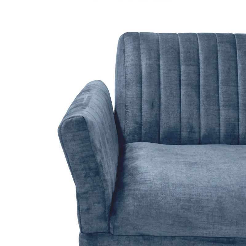 Sofá Cama Pensilvania 205x85x87 Reclinable Tela Azul