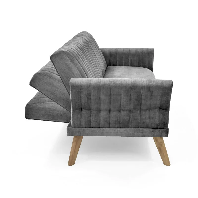 Sofá Cama Pensilvania 205x85x87 Reclinable Tela Gris