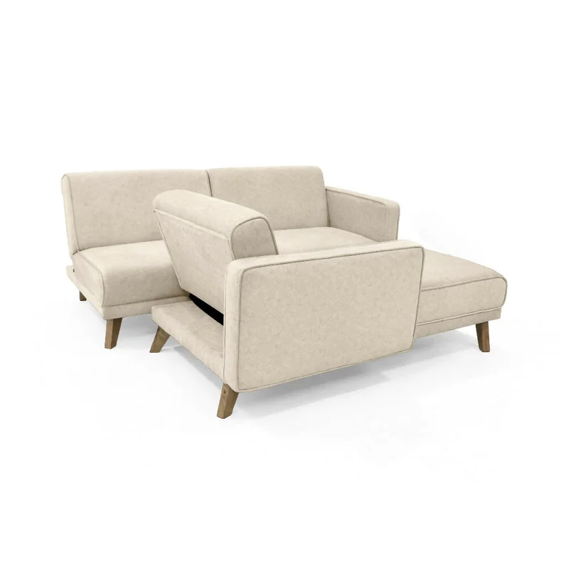 Sofá Cama en L Chelsea Izquierdo 265x160x76 Tela Beige